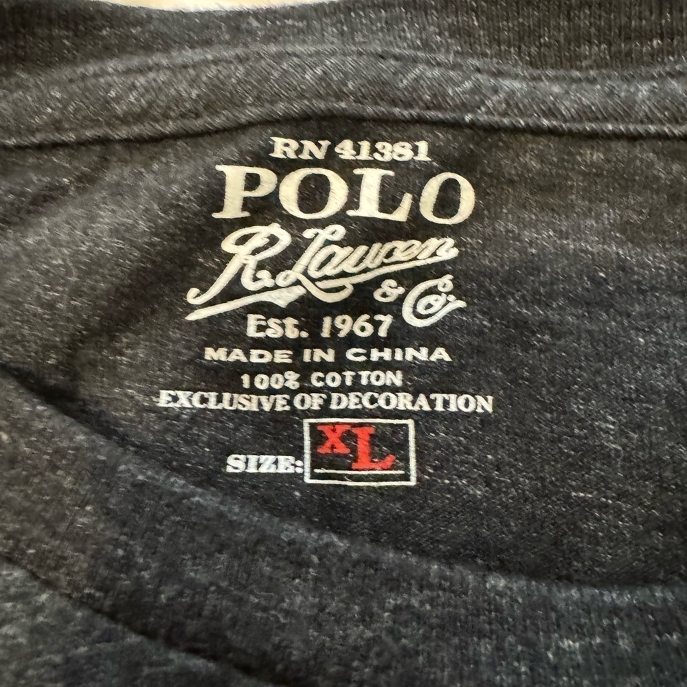 Ralph Lauren Polo Long Sleeve Pocket T Shirt US XL Charcoal Gray - Picture 4 of 5
